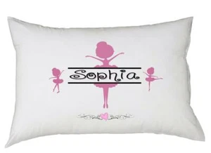 Funda de almohada de baile personalizada BAILARINA rosa púrpura azulada cualquier nombre súper suave - Imagen 1 de 10