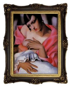 De Lempicka Mutter Stillen des Babys art Bild 50x40 artwork mit Rahmen A5LT8 - Picture 1 of 4