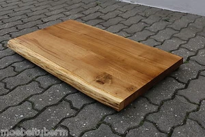 Mesa mesa placa de roble madera maciza con borde de árbol NUEVO mesa tabla de madera adhesiva - Imagen 1 de 12