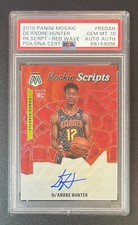 DE'ANDRE HUNTER 2019 Panini Mosaic Rookie Scripts Autograph Red Wave PSA 10