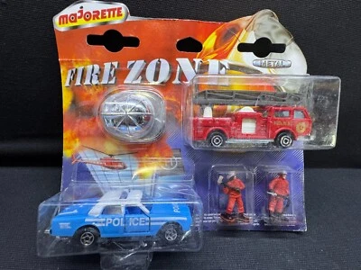 Majorette Fire Zone set Fire and Police Diecast Collectable (approx 1/64) - Image 1 of 4