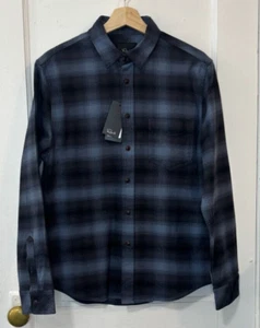 NWT Rails Men's Reflection Wraith Forrest Black/Blue Plaid Flannel Shirt, Size S - Picture 1 of 12