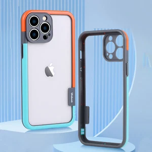 For iPhone 15 14 13 Pro Max Bumper Frame Case Soft TPU Silicone Camera Cover - Picture 1 of 28