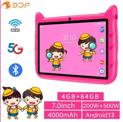Tablet per Bambini 7 Pollici 4GB RAM 64GB Android 13 Tablet ROM WiFi Bluetooth - Immagine 1 di 4