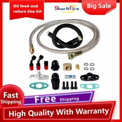 Línea de alimentación y retorno de drenaje de aceite turbocompresor 10AN para línea de aceite turbo T3 T4 GT35 Foto 1 de 4