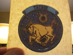 ZODIAC TAURUS ca. 3" Rundaufbügeln Transfertasche/Mütze Größe NOS - Bild 1 von 2