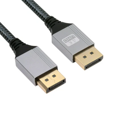 CY DP to DP Cable 4K 60hz Cable Silver Sleeve Ultra-HD for Graphics Card Desktop - Image 1 of 4