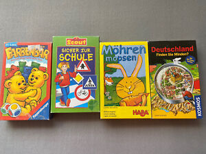 4 x Spiele Farbenbär + Möhren Mopsen + Sicher Zur Schule + Deutschland