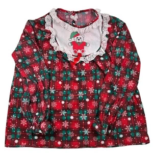 VTG Heavenly Nights New York Girls Christmas Pajama Shirt Long Sleeve USA-Size 8 - Picture 1 of 8
