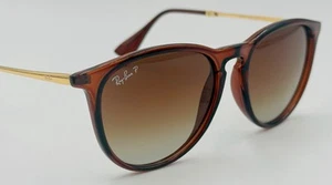 Ray-Ban polarisierte Sonnenbrille Erika RB4171 braun mit goldenen Gläsern mit Farbverlauf - Bild 1 von 10