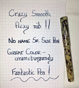 Füllfederhalter Seniorengröße tolle Farbe creme und burgund Crazy Smooth flexible Feder - Bild 1 von 13