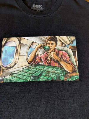 Camiseta DGK Scarface Tony Montana Película Gráfica Para Hombre Talla XL Negra Informal Foto 1 de 4