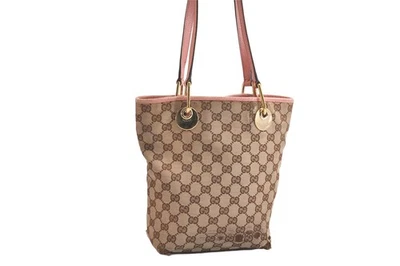 Authentic GUCCI Eclipse Shoulder Tote Bag GG Canvas Leather 120840 Brown 3913N - Image 1 of 4