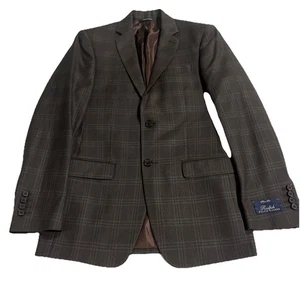 Ralph Ralph Lauren Hombre Calce Clásico Lana Traje Chaqueta Marrón Cuadros 36R Nuevo con Etiquetas - Imagen 1 de 14