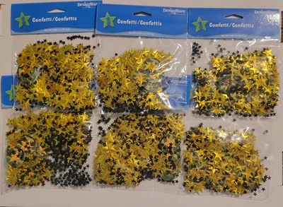 Confeti ⭐️ Mezcla de estrellas negras y doradas ⭐️ ¡6 paquetes! ENVÍO GRATUITO ~ Suministros para fiestas Foto 1 de 4
