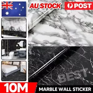 10M Marble Wall Sticker Decor Roll Wallpaper Self Adhesive Contact Paper PVC - Picture 1 of 13