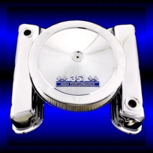 chrome 351 windsor valve covers and 351 emblem air cleaner fits ford 351 engines - Picture 1 of 1
