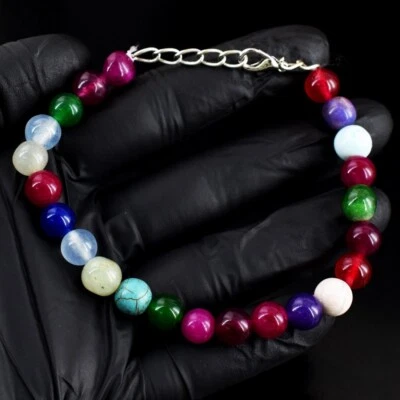 Dazzling Ruby, Emerald & Onyx  87.00. Cts Beaded Exclusive Bracelet VK 30 E695 - Image 1 of 3