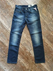 REPLAY MENS SLIM DARK BLUE JEANS GENUINE SIZE 30W 34L - Picture 1 of 6