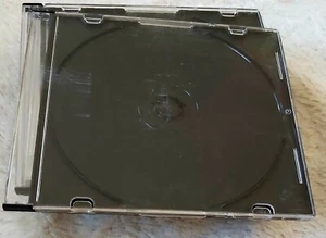 10 CD-Hüllen Slimcase 5 mm für 1 CD/DVD, Deckel transparent, Rückenteil schwarz - Bild 1 von 2