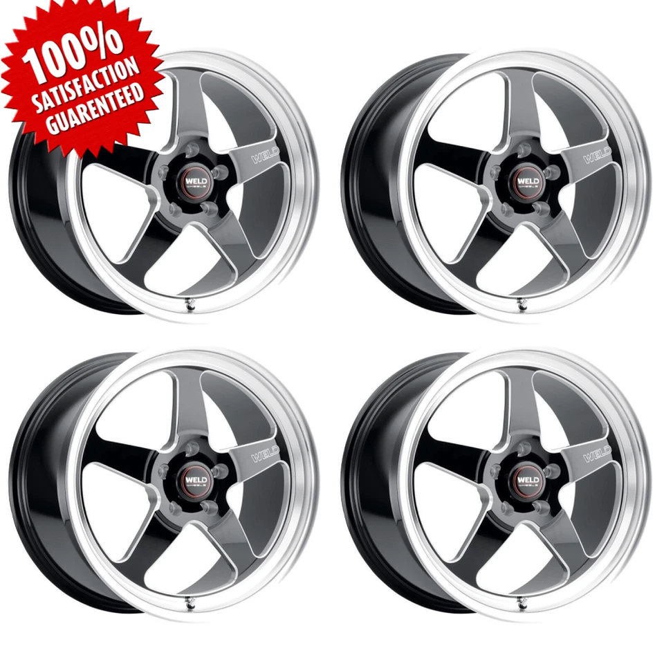 Weld S15588022P15 Set of 4 18x8 5x120 15mm Ventura Drag Gloss Black Wheels — 第 1/4 张图片