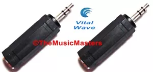 2X 1/4" Female Jack to 3.5mm 1/8" Male Plug Stereo Headphone Audio Adapter VWLTW - Picture 1 of 9