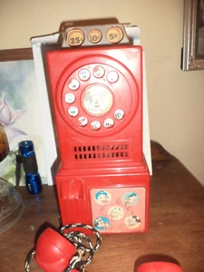 Raro telefono Disney a pagamento anni 60 Hasbro rosso COSÌ COM'È - Foto 1 di 8
