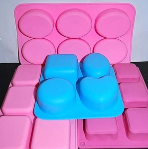 silicone soap candle molds 6 cavity oval square rectangle food grade - Picture 1 of 15