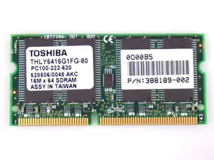 128MB HP 388189-002 THLY6416G1FG-80 100Mhz SDRAM PC100 SO-Dimm CL2 3.3V - Picture 1 of 1