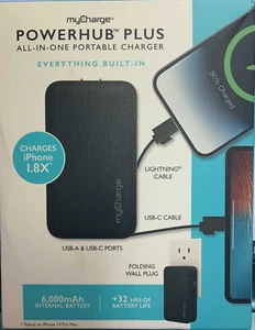 myCharge - POWERHUB PLUS 6,000mAh Everything Built-In Portable Charge - Picture 1 of 1