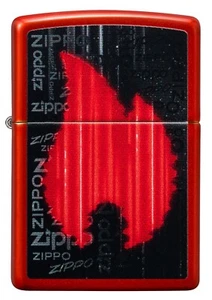 GENUINE ZIPPO WINDPROOF LIGHTER (97584) FRAME RED METALLIC / BRAND NEW - Bild 1 von 2