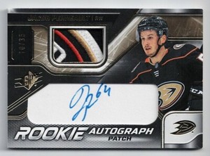 2022-23 SPx Rookie Autograph Patch Gold #PE Jacob Perreault 10/35 !! 4 Color