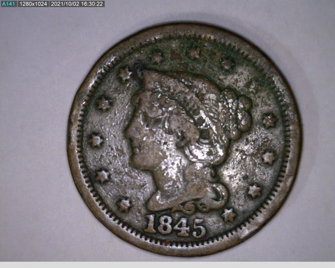1845 large cent (71-360 5m3) Cover