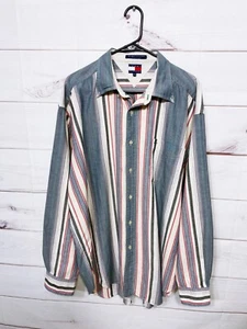 Tommy Hilfiger Mens Shirt Size XL Multicolor Striped Button Up Long Sleeve - Picture 1 of 6