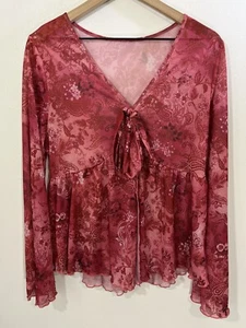 Y2K Fairy 90 Mesh Top 0XL Boho Romantic Festival Whimsical Dainty Maximalist Art - Picture 1 of 14