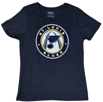 Camiseta para mujer St. Louis Blues con logotipo de hockey talla 2XL negra jaspeada excelente Foto 1 de 4