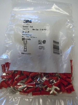 3M, 31-8-P 22-18 awg #8 Vinyl Fork Term 100pk - Image 1 of 2