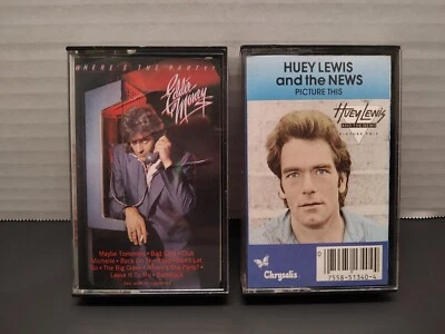 Huey Lewis And The News & Eddie Money 2 Cassette Lot  - Image 1 of 4
