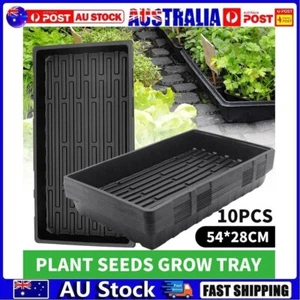 10 Pcs Garden Black Plastic Rectangle Plant Seedling Propagation Seeding Tray AU - Picture 1 of 15