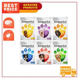 SIMPARICA Flea and Tick treatment for Dogs All Sizes 3 Chews - Picture 1 of 8