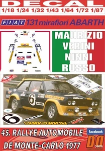 DECAL FIAT 131 ABARTH M. VERINI R.MONTECARLO 1977 DnF (08) - Picture 1 of 1