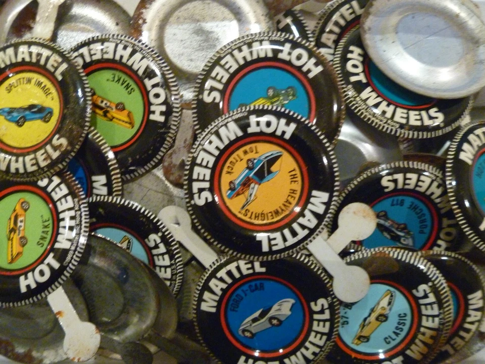 HOT WHEELS Mattel Vintage Redline Tin Button Badge VGC Choose from dropdown list - Image 1 of 1