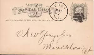 1878 TROY, NY 1878 ELDORA azul cancelación papelería postal - Imagen 1 de 4