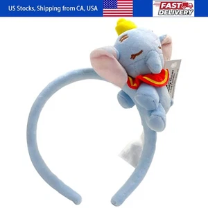 Disney's Parks Baby Blue Dumbo Sleeping Plush Doll Bcartoon Ears Headbands Gifts - Picture 1 of 7