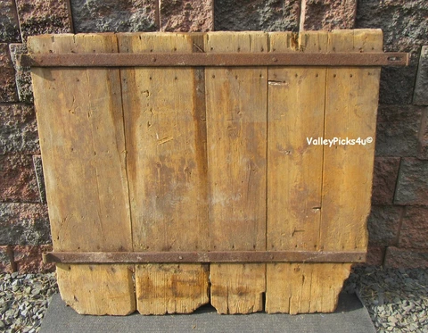 Antique Primitive Rustic Mid 19th C PA Farm Barn Door w Strap Iron Hinges Cover