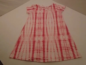 Girls pink /Wh Tie Dye Knit cool Summer T-Shirt Dress Size Medium 8 soft - Picture 1 of 2