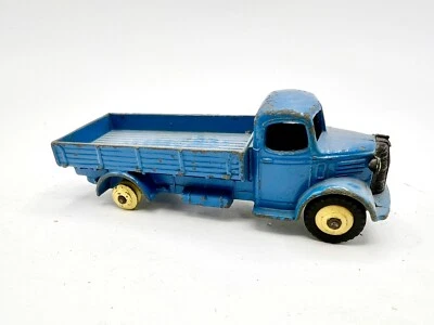 Camión de plataforma plana vintage DINKY TOYS AÑOS 50 Austin azul 30J falta rueda Foto 1 de 4