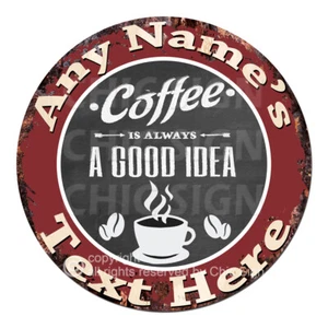 CP-0157 ANY NAME'S Custom Personalized Coffee Drink Metal Sign Decor Gift idea - Picture 1 of 14