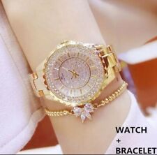 Women’s Watches Gold Luxury Brand Diamond Quartz Also Including Ladies Bracelet