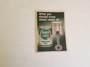 Quaker State - What you should know about motor oil 1980's handout - Picture 1 of 3